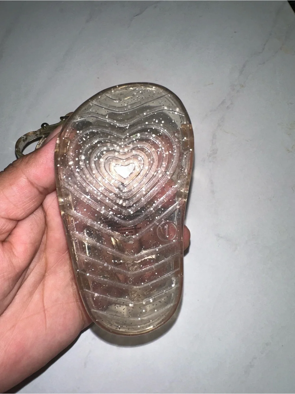 Old Navy Clear Glitter Jelly Sandals - Gold Sparkle